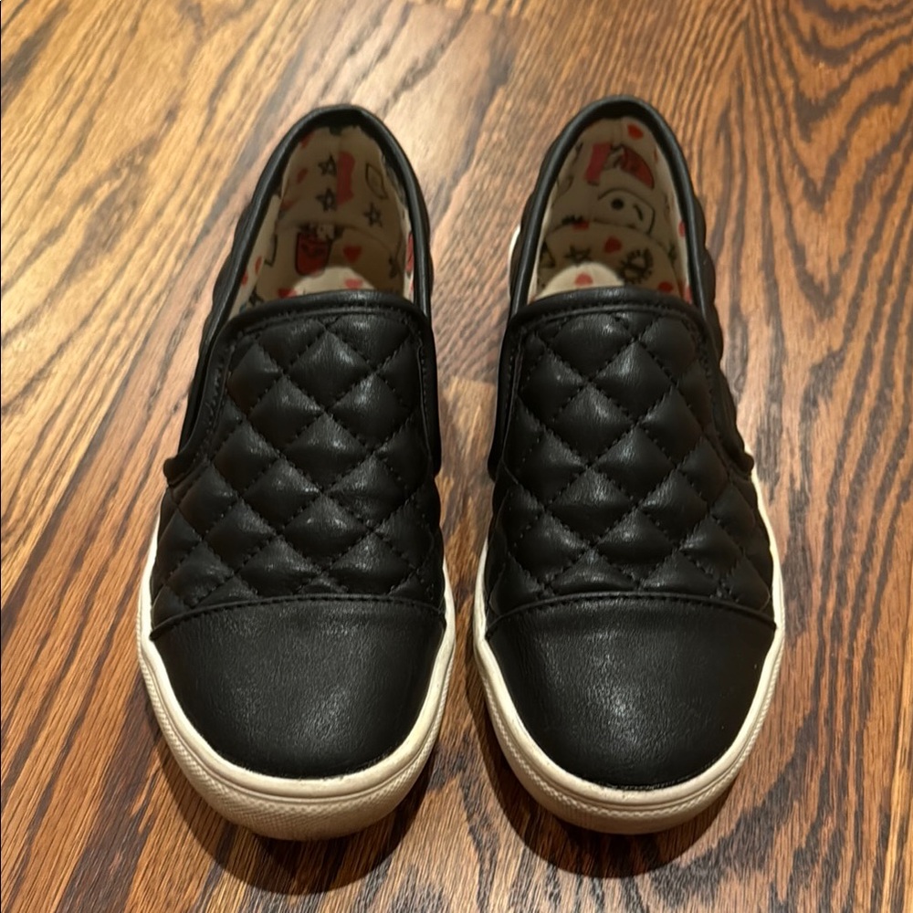 Steve Madden Girls Black Dress Shoes Quilted Design - Size 1